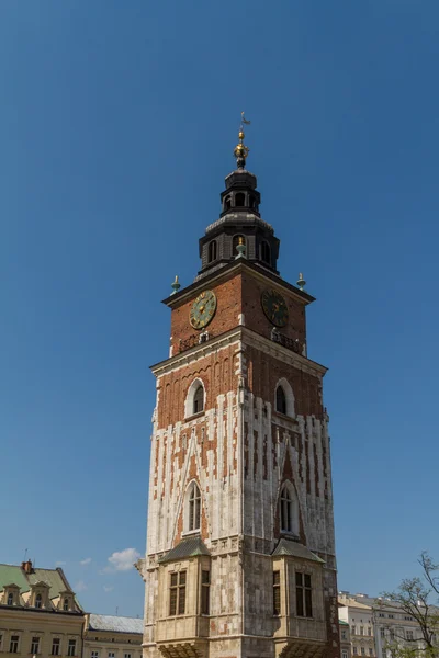 Stadhuis toren op het belangrijkste plein van Krakau — Stockfoto