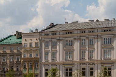 krakow, Polonya eski kasaba evi güzel cephe