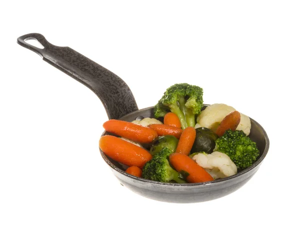 Mieszane warzywa z fresh Kiełbik patelni — Zdjęcie stockowe