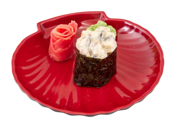 Fűszer sushi unagi sauced szelet füstölt angolna, elszigetelt w — Stock Fotó
