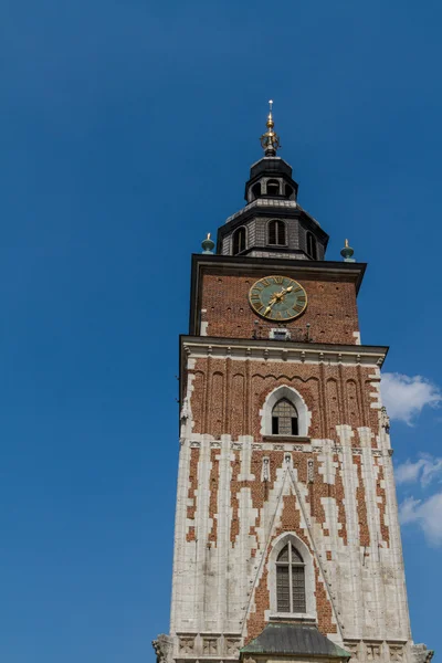 Rådhustornet på stora torget i krakow — Stockfoto