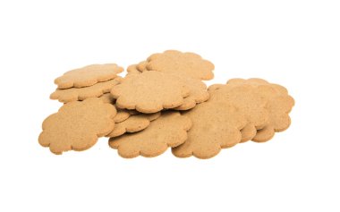 Beyaz arka planda izole edilmiş tatlı kurabiyeler.