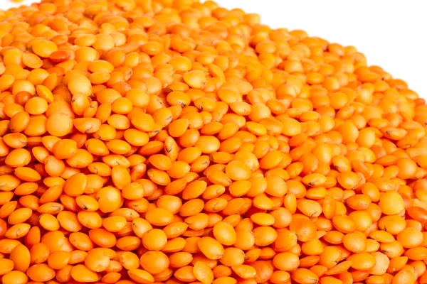 Red lentils isolated on white — Stock Photo, Image