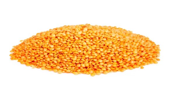 Red lentils isolated on white — Stock Photo, Image