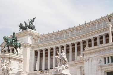 Binicilik anıt victor emmanuel II Vittoriano'ya gün yakın