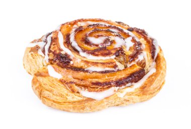 tatlı çörek üzerinde beyaz izole