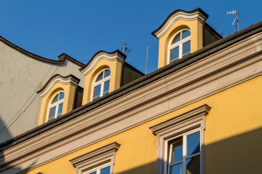 krakow, Polonya eski kasaba evi güzel cephe