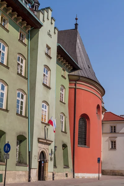 Schöne Fassade des alten Stadthauses in Krakau, Polen — Stockfoto