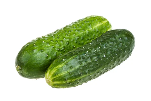 Healthy food. The green cucumbers isolated on white background — Stock Photo, Image