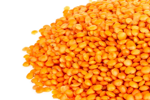 Red lentils isolated on white — Stock Photo, Image