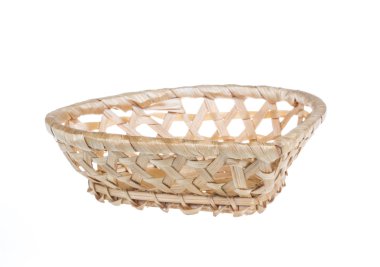wickerwork boş beyaz zemin üzerine sarı breadbasket