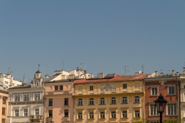 krakow, Polonya eski kasaba evi güzel cephe