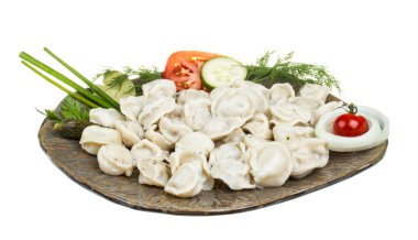 geleneksel Rus yemeği - mantı kase