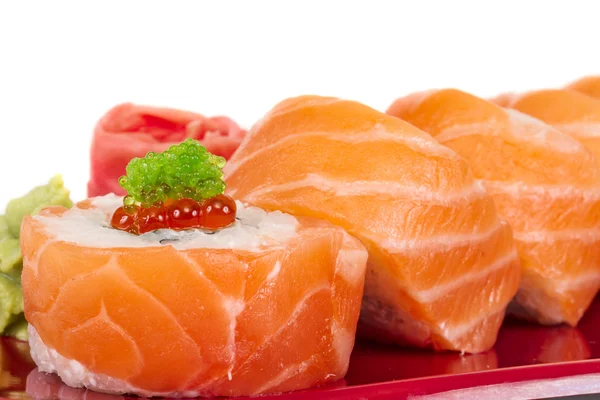 stock image Japanese sushi traditional japanese food.Roll made of salmon, re