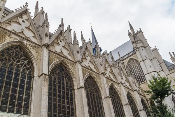 De prachtige gotische kathedraal Sint-Michiel en Sint-Goedele strivi — Stockfoto