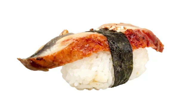 Paling sushi. geïsoleerd over Wit. — Stockfoto