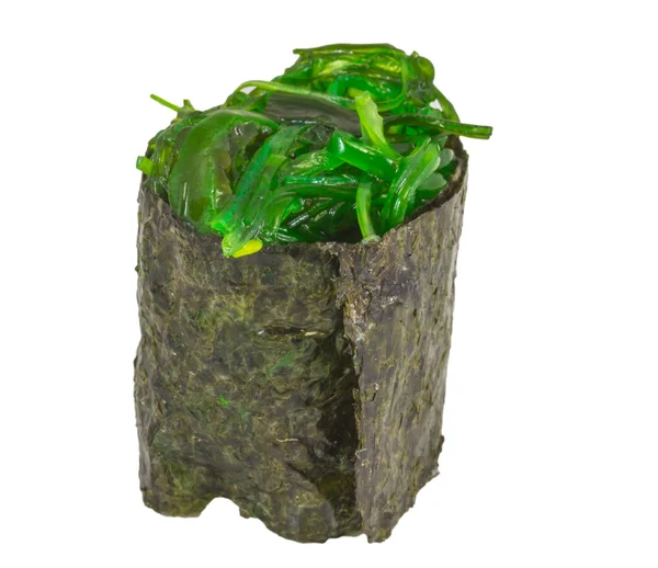 Japanska färsk maki sushi med gröna alger turkis — Stockfoto