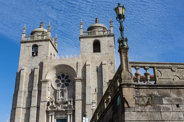 Panoramiczny widok na katedrę Porto (Se Porto) - Portugalia — Zdjęcie stockowe