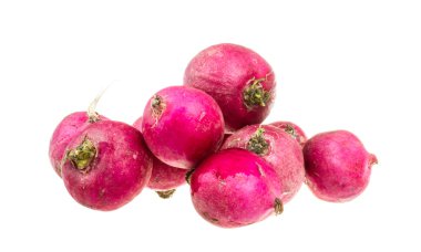 Beyaz arkaplanda küçük bahçe turpu