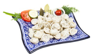 geleneksel Rus yemeği - mantı kase