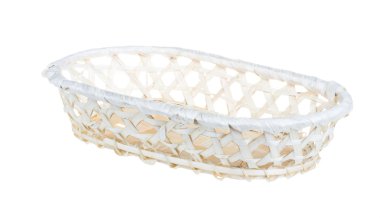 wickerwork boş beyaz zemin üzerine sarı breadbasket