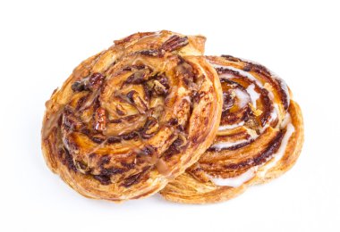 tatlı çörek üzerinde beyaz izole