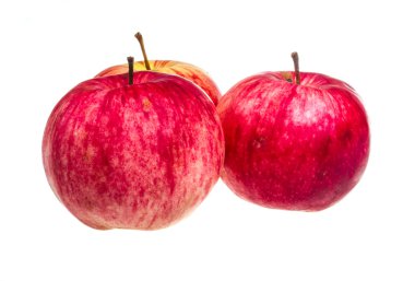 Beyaz arkaplanda kırmızı elma izole edildi