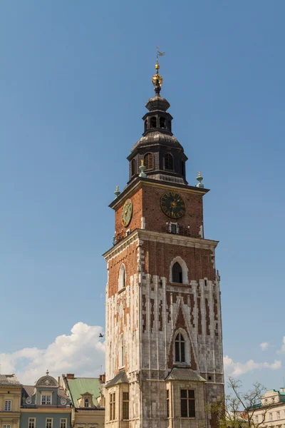 Krakow ana Meydanı Belediye kule — Stok fotoğraf