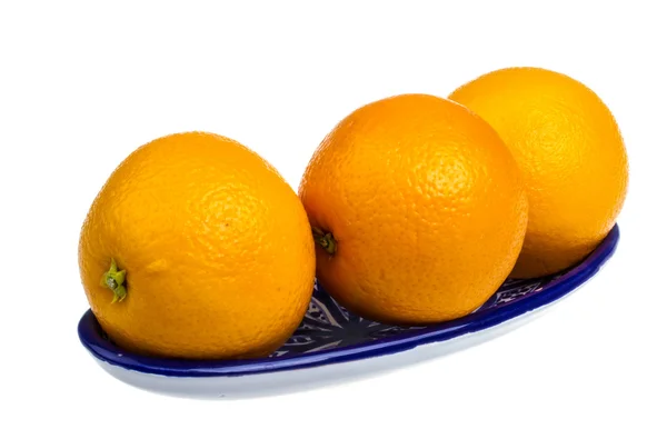 Heap of oranges in the dish — Stock Photo, Image