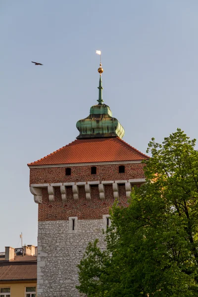 Brána do Krakov - nejlépe zachovalé Barbakán v Evropě, Polsko — Stock fotografie