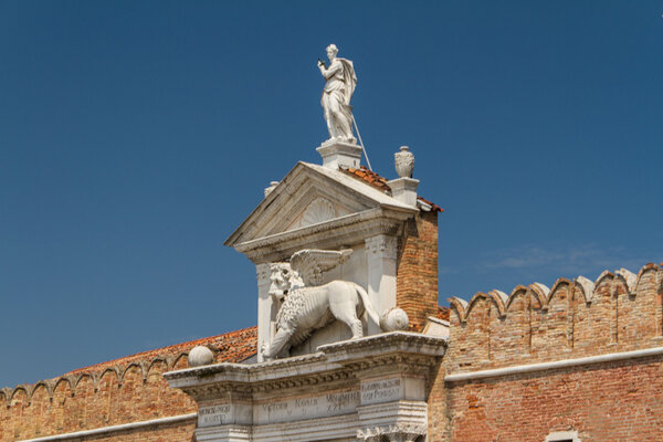 Arsenal and Naval Museum entrance view (Venice, Italy). Was foun