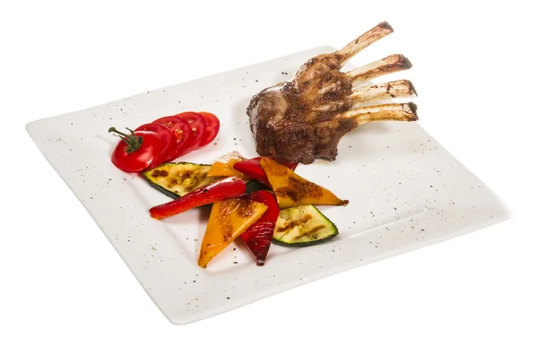 Gourmet Main Entree Course Grilled Lamb steak — Stock Photo, Image