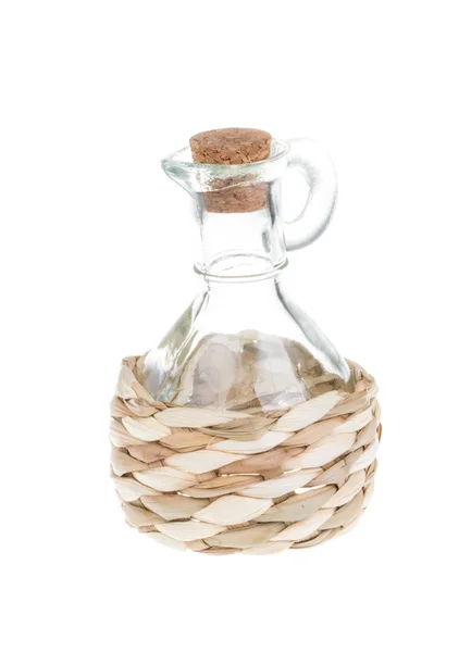 Botella envuelta en paja aislada en blanco —  Fotos de Stock