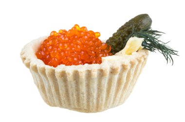 Kırmızı havyarlı kanepeler