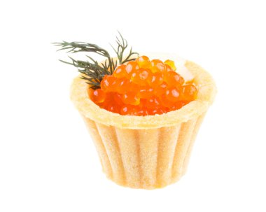 Kırmızı havyarlı kanepeler