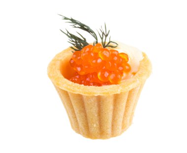 Kırmızı havyarlı kanepeler