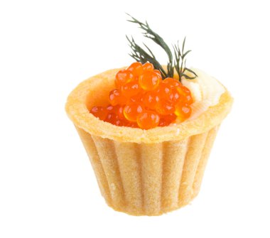 Kırmızı havyarlı kanepeler