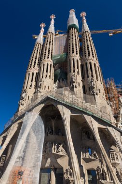 Barcelona İspanya - 28 Ekim: La Sagrada Familia - impressiv