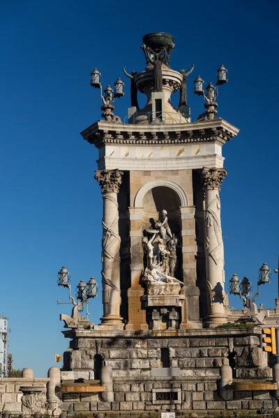 Plaza de Espana szökőkút a nemzeti palota hátterét, Bar — Stock Fotó