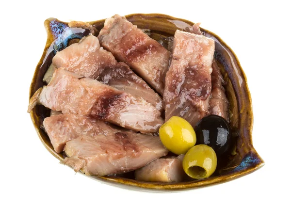 ringa balığı parçalarını. izole studio.