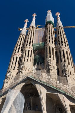 Barcelona İspanya - 28 Ekim: La Sagrada Familia - impressiv