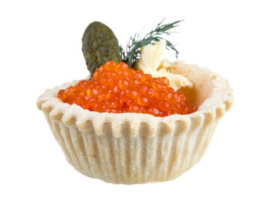 Kırmızı havyarlı kanepeler