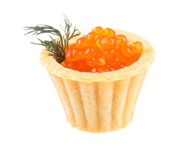 Kırmızı havyarlı kanepeler