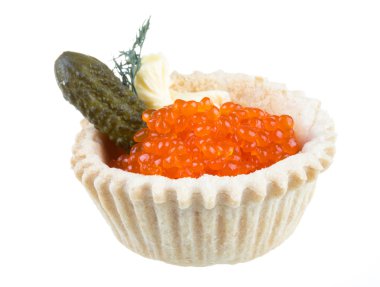 Kırmızı havyarlı kanepeler