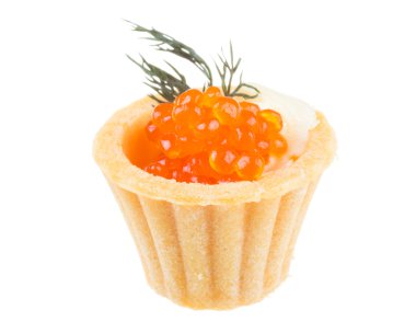 Kırmızı havyarlı kanepeler