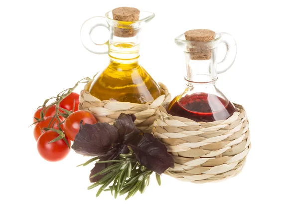 Aceto di vino rosso e olio di girasole — Foto Stock