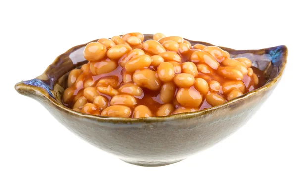Marinated haricot beans in tomato sauce with shallots on a plate — Stock Photo, Image
