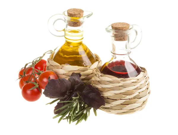 Red Wine Vinegar and sunflower oil — Stock Photo, Image