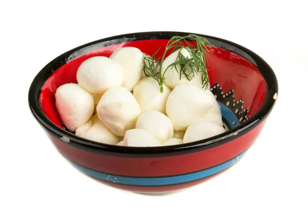 Photo of delicious small mozzarella cherries — Stock Photo, Image