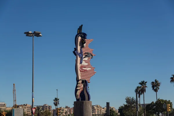 BARCELONA - OCTOBER,28: Barcelona head sculpture on October 28, — Stock Photo, Image